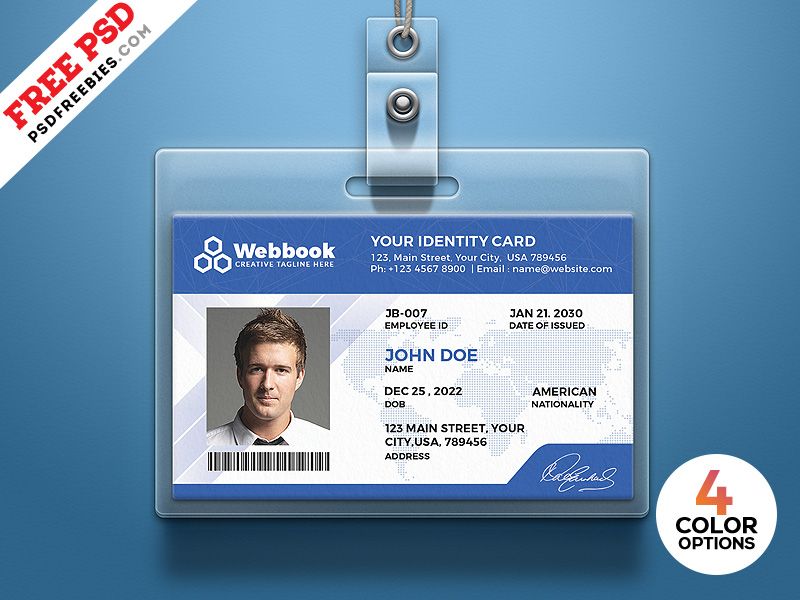 Download Free ID Card Template PSD Set. This Free ID Card Template PSD