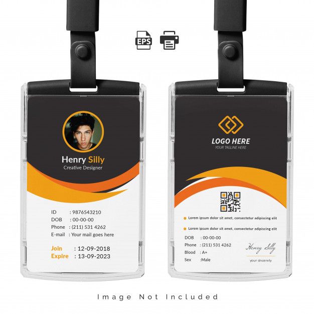 Download Office Id Card Template Illustration for free | Identity card